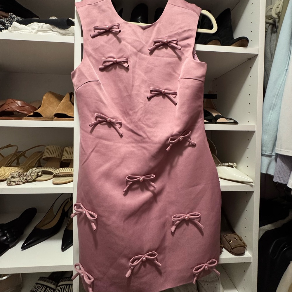 ELLIATT Bow Rose Dress in Blush